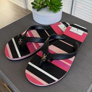 Kate Spade Striped Charm Flip Flop Sandals